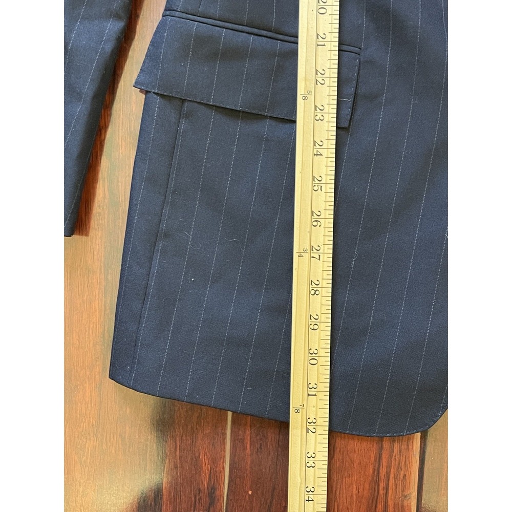 Polo Ralph Lauren Vintage 80s Unionmade USA Gray Pinstripe Blazer Jacket - Picture 3 of 11